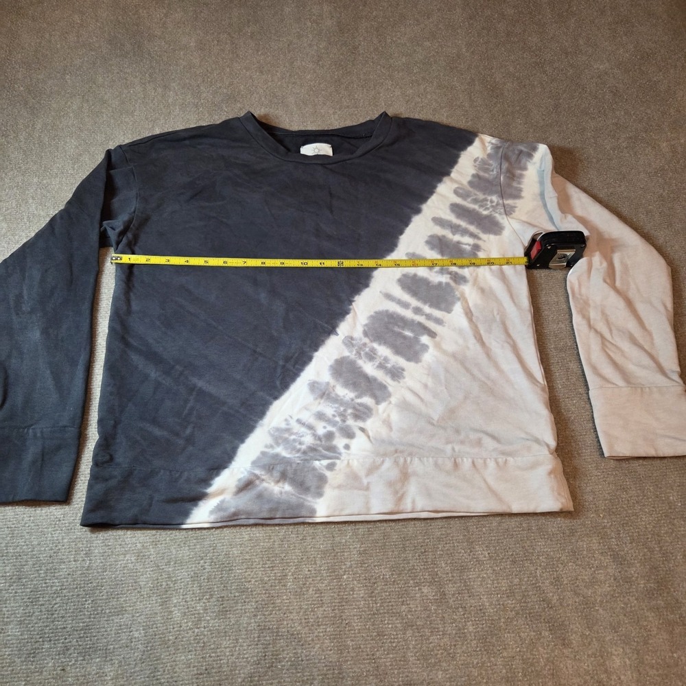 OFFLINE by Aerie Tie Dye Pullover Sweatshirt M Black White Crew Neck Long Sleeve